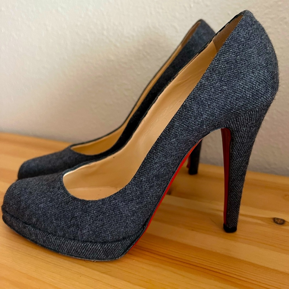 Christian Louboutin heels. Dark Grey. Size 37. 6.5-7 US.